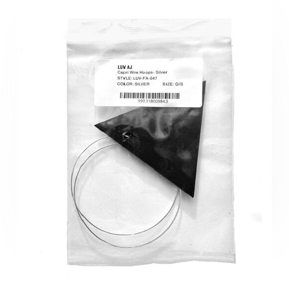 Luv AJ Capri Wire Hoop Earrings (Silver) - Picture 7 of 8